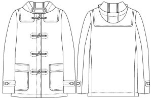 画像2: ショートダッフルコート型紙