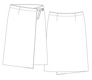 画像2: ミディアム丈ラップスカート型紙