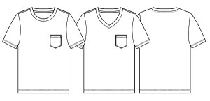 画像2: 【メンズ】Tシャツ型紙（クルーネック・オフVネック）