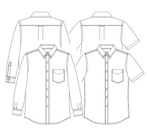 画像2: 【メンズ】4L,5Lサイズ ボタンダウンシャツ型紙（長袖、半袖付き）