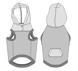 画像4: 犬服　パーカー型紙　小型犬〜中型犬用