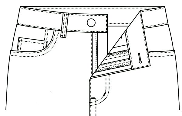 画像3: 【メンズ】ストレートジーンズ型紙(前ファスナー) (3)