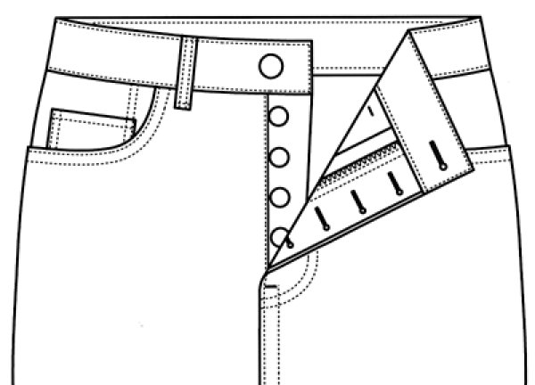 画像3: 【メンズ】ストレートジーンズ型紙(前ボタン) (3)