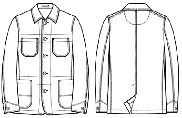 画像2: 【メンズ】カバーオール型紙 (2)