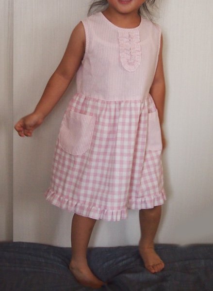 画像3: 【子供服】ギャザー切替フリルワンピース型紙(ノースリーブ) (3)