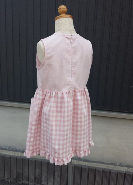 画像5: 【子供服】ギャザー切替フリルワンピース型紙(ノースリーブ) (5)