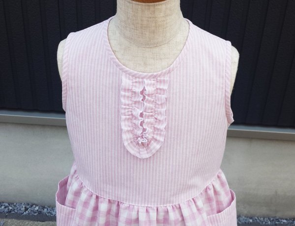 画像6: 【子供服】ギャザー切替フリルワンピース型紙(ノースリーブ) (6)