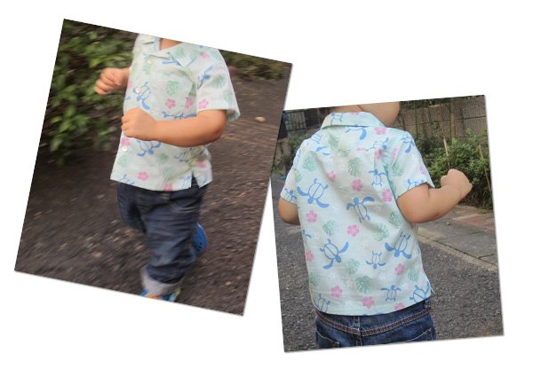 画像3: 【子供服】オープンカラーシャツ(アロハシャツ)型紙 (3)