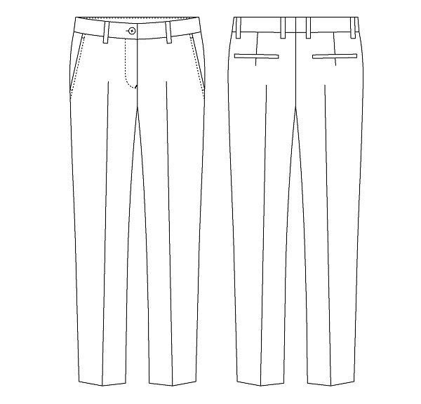 画像2: テーパードパンツ型紙 (2)