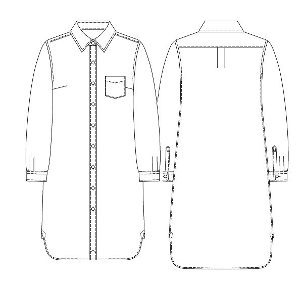 画像2: オーバーシャツワンピース型紙 (2)