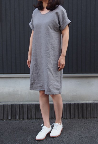 画像3: 半袖&七分袖・ドロップショルダープルオーバーワンピース型紙 (3)