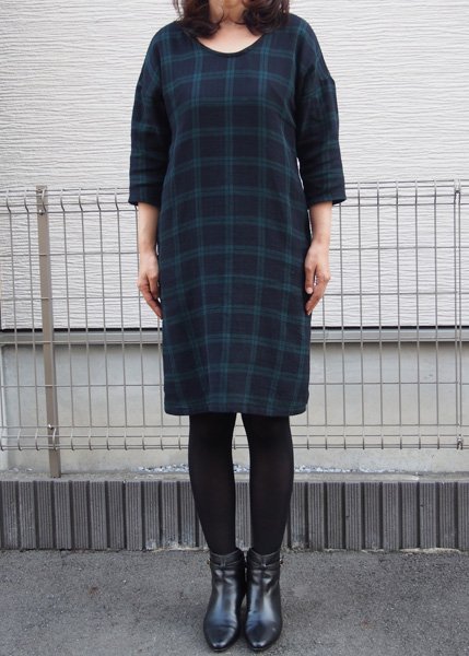 画像5: 半袖&七分袖・ドロップショルダープルオーバーワンピース型紙 (5)