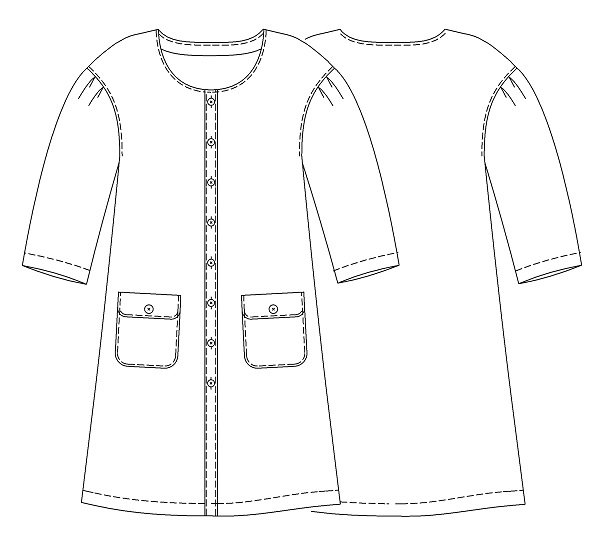 画像2: ドロップショルダーワンピース型紙 (2)