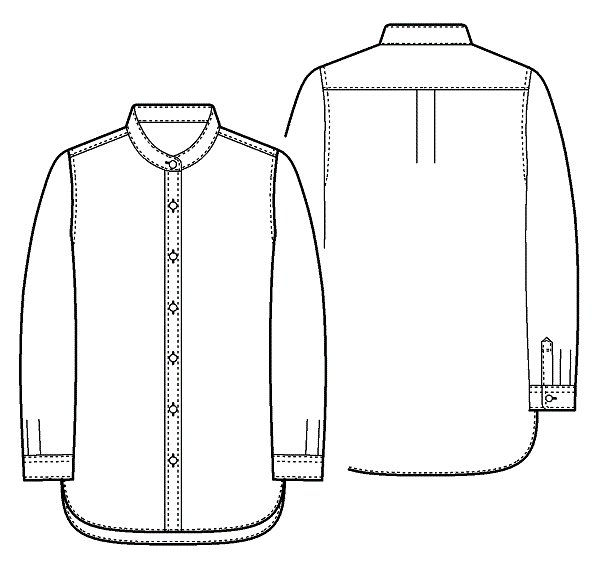 画像2: スタンドカラーシャツ型紙 (2)