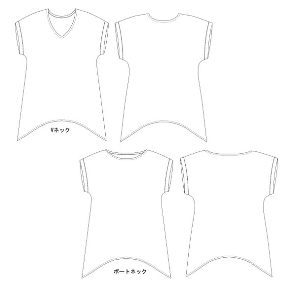 画像2: Vネック&ボートネック 裾フレアブラウス型紙 (2)