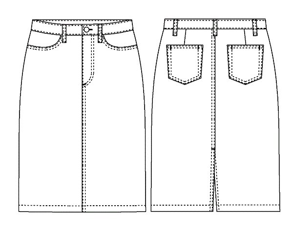 画像2: デニムスカート型紙 (2)