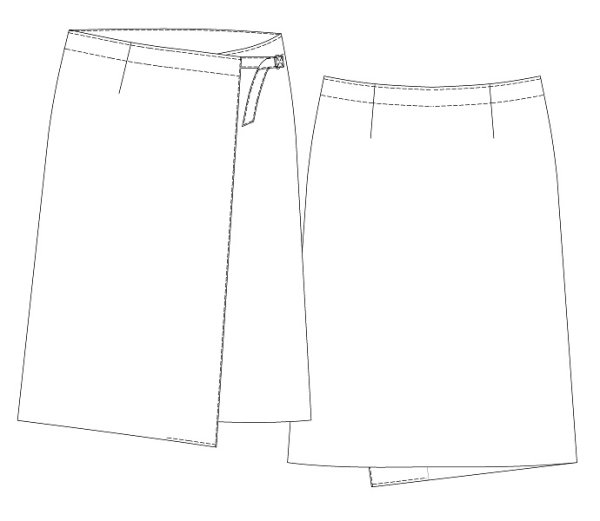 画像2: ミディアム丈ラップスカート型紙 (2)