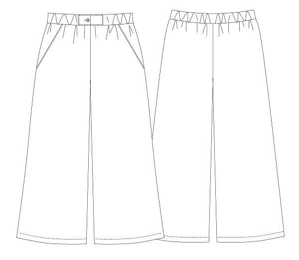 画像2: ワイドクロップドパンツ型紙 (2)