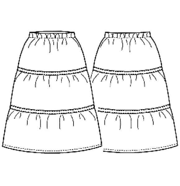 画像2: ティアードスカート型紙 (2)