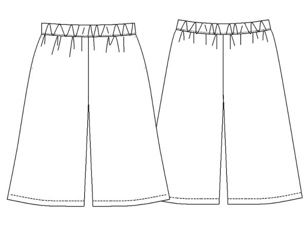 画像2: ガウチョパンツ型紙(ペチコート型紙付き) (2)