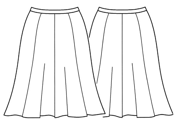 画像2: 8枚接ぎフレアスカート型紙(膝丈) (2)