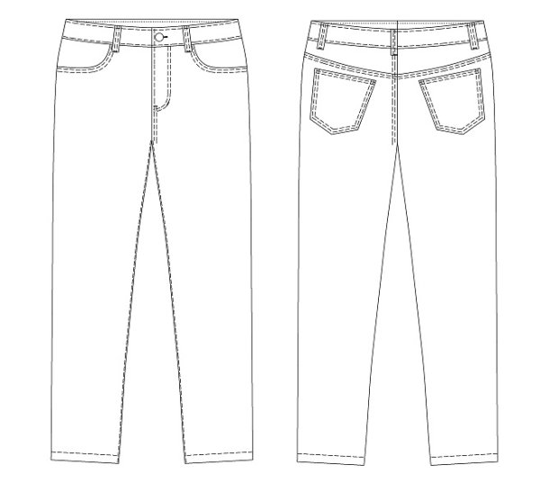 画像2: アンクル丈テーパードジーンズ型紙 (2)