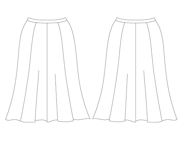 画像2: 8枚接ぎフレアスカート型紙(膝下丈) (2)