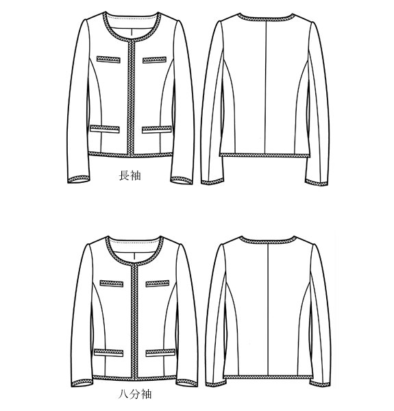 画像2: ノーカラージャケット型紙 (2)