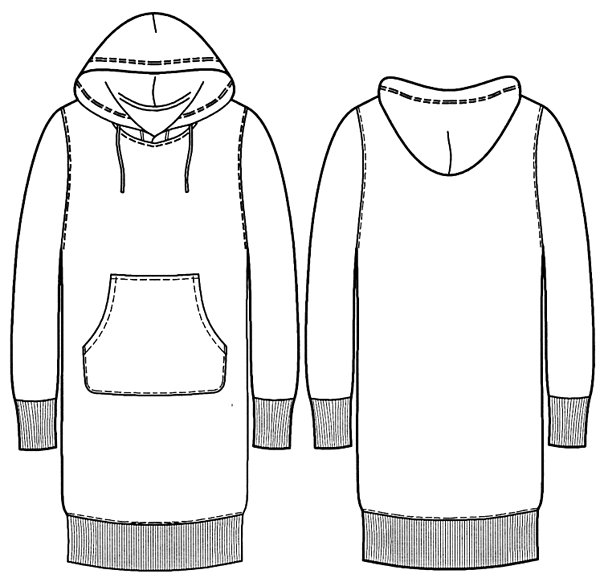 画像2: パーカーワンピース型紙 (2)