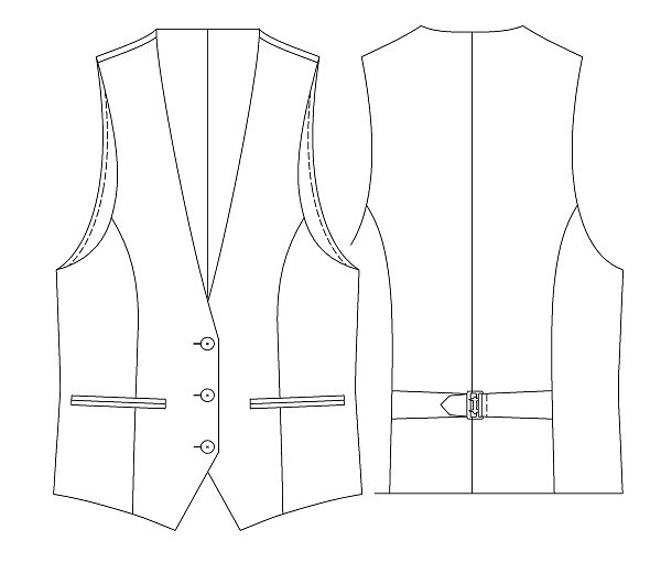 画像2: マニッシュベスト型紙 (2)