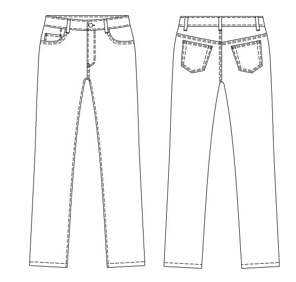 画像2: 【メンズ】ストレートジーンズ型紙(前ファスナー) (2)