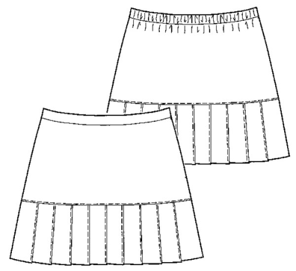 画像2: 【子供服】切り替えプリーツスカート型紙 (2)