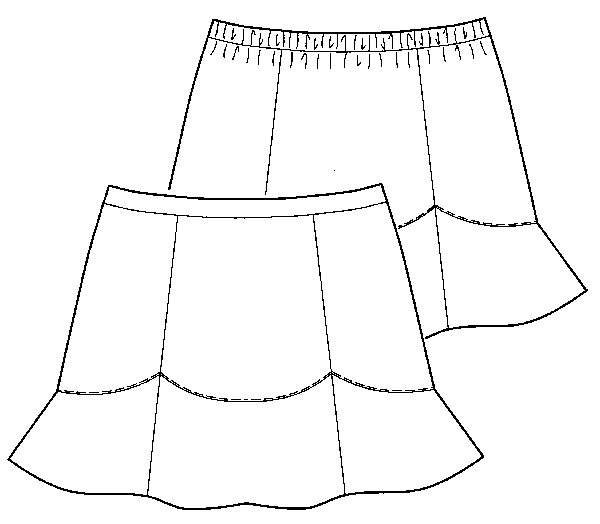 画像2: 【子供服】切り替えフレアースカート型紙 (2)