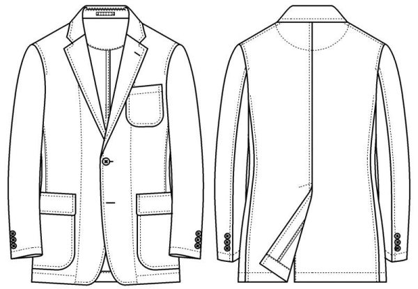 画像2: 【メンズ】裏無しテーラードジャケット型紙 (2)