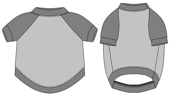 画像3: 犬服 ラグランTシャツ型紙 小型犬〜中型犬用 (3)