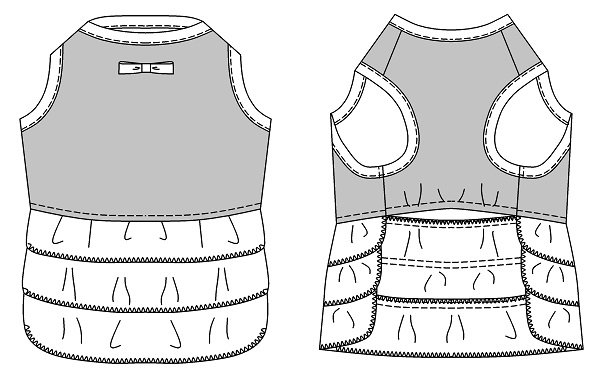 画像4: 犬服 ティアードワンピース型紙 大型犬用 (4)