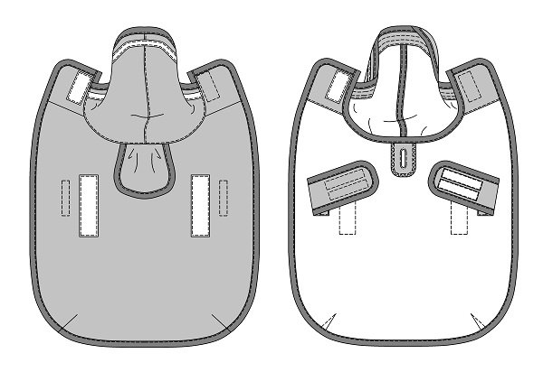 画像3: 犬服 レインコート型紙 大型犬用 (3)