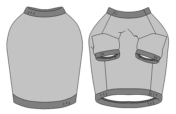 画像3: 犬服 Tシャツ型紙 大型犬用 (3)