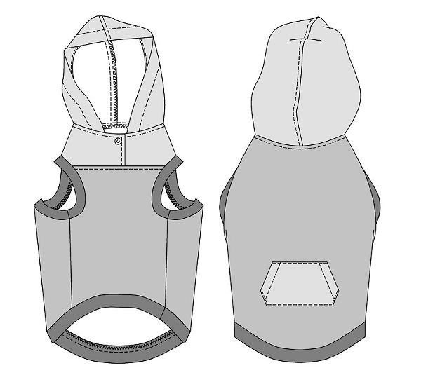 画像4: 犬服 パーカー型紙 小型犬〜中型犬用 (4)