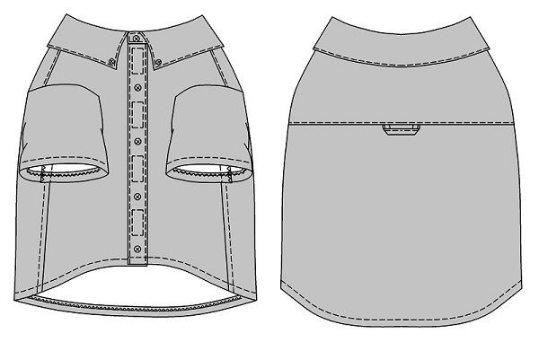 画像4: 犬服 ボタンダウンシャツ型紙 小型犬〜中型犬用 (4)