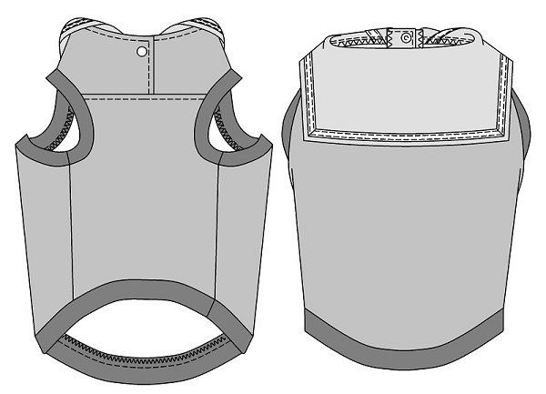 画像4: 犬服 セーラーカラータンクトップ型紙 小型犬〜中型犬用 (4)
