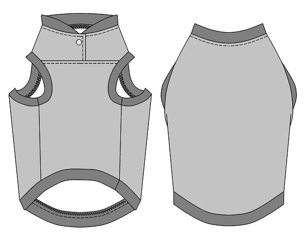 画像4: 犬服 前あきタンクトップ型紙 小型犬〜中型犬用 (4)