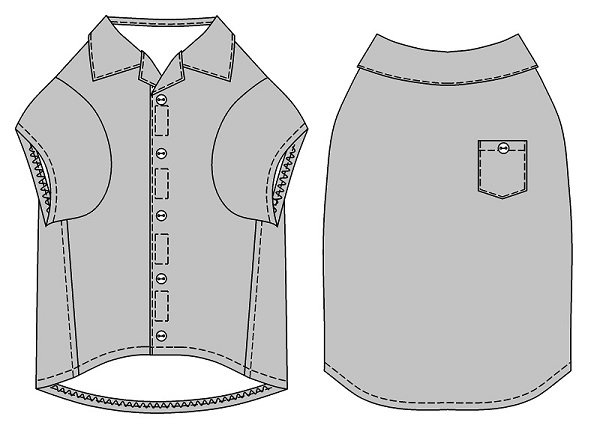 画像4: 犬服 アロハシャツ型紙 大型犬用 (4)