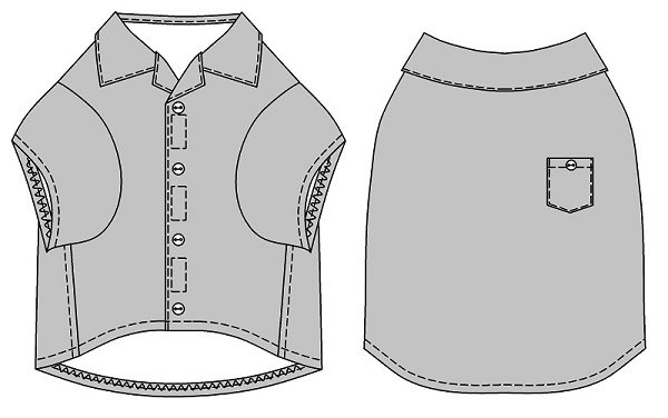 画像3: 犬服 アロハシャツ型紙 小型犬〜中型犬用 (3)