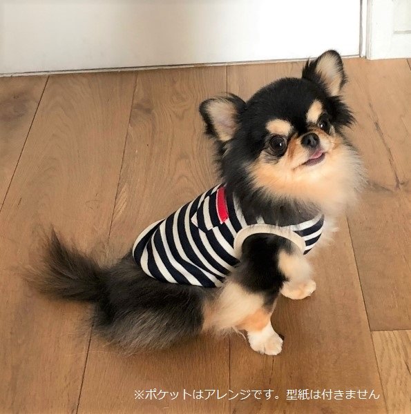 画像2: 犬服 タンクトップ型紙(パイピング仕様) 小型犬〜中型犬用 (2)