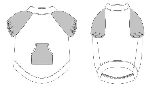 画像3: 【犬服】ラグランTシャツ型紙(大型犬用) (3)