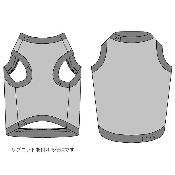 画像3: 犬服 タンクトップ型紙(リブ仕様) 大型犬用 (3)