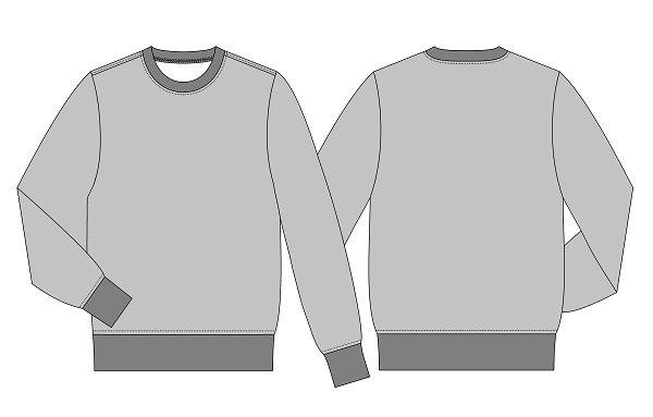 画像2: 【メンズ】スウェットシャツ型紙 (2)