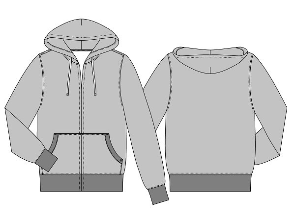 画像2: 【メンズ】パーカー型紙 (2)