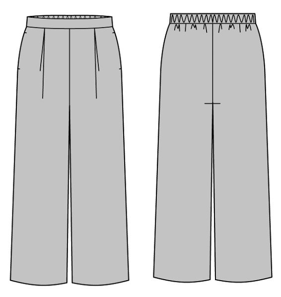 画像4: ウエストゴム タックワイドパンツ型紙 (4)